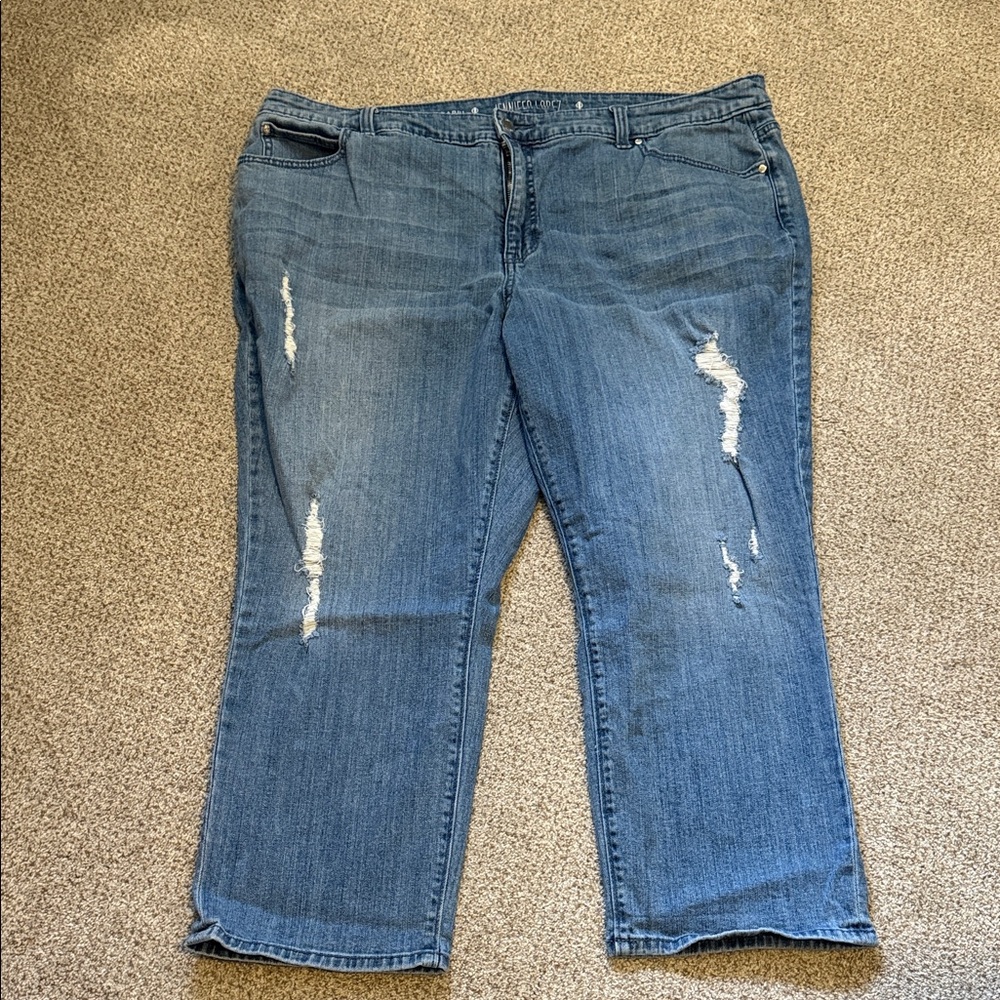 Jennifer Lopez Blue Straight Leg capris